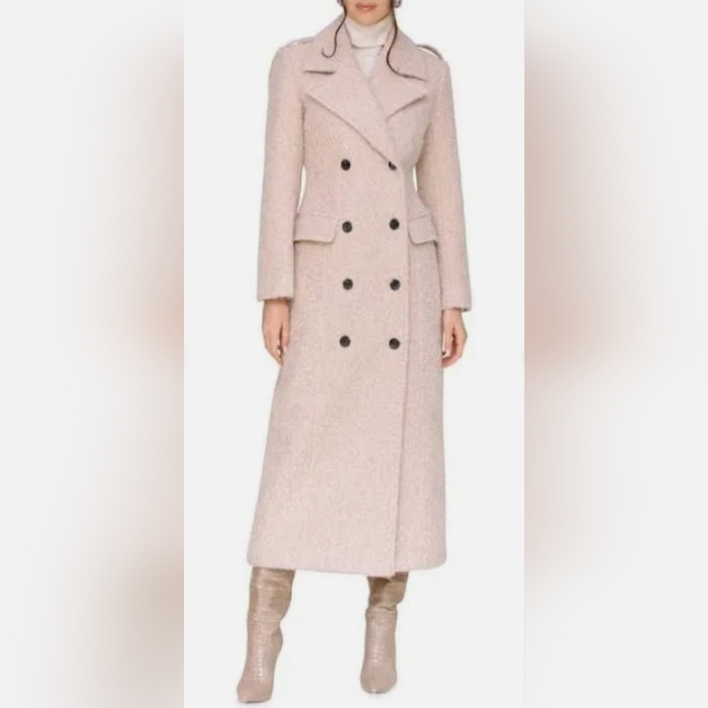 Avec Les Filles Cream Double-Breasted Trench Coat